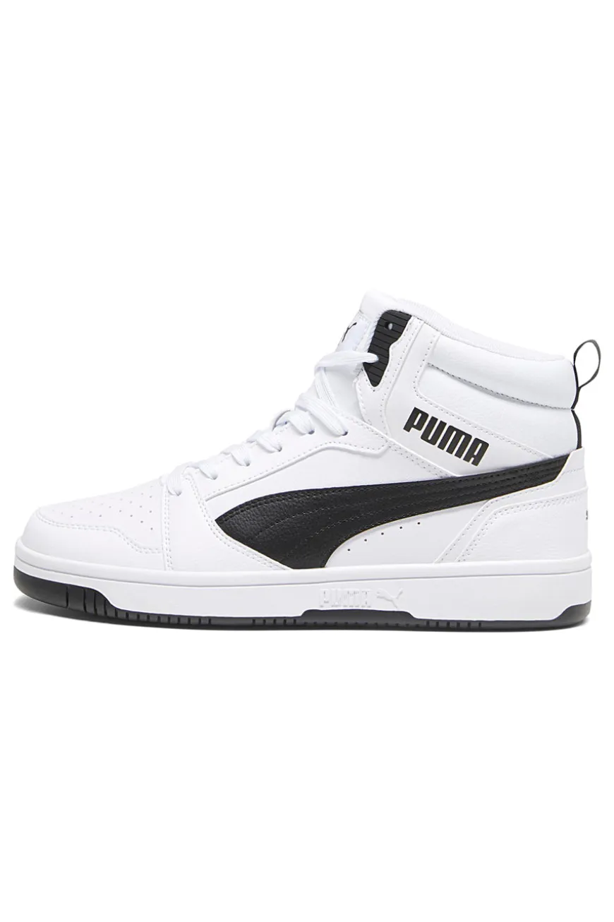 Sneakers alte bianche con dettagli neri Rebound V6 Puma