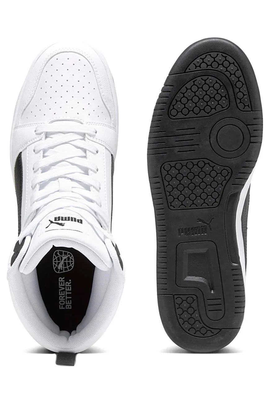 Sneakers alte bianche con dettagli neri Rebound V6 Puma