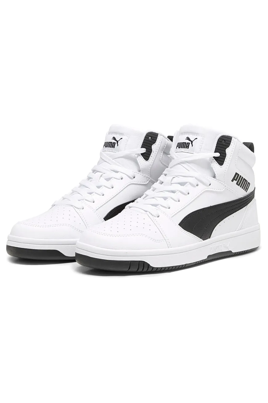 Sneakers alte bianche con dettagli neri Rebound V6 Puma