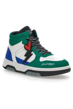 Sneakers Alte Bianche e Verdi Sweet Years 8580