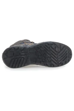 Sneakers antinfortunistiche mid grigie S1P in pelle Black shoot YL-5068H-1
