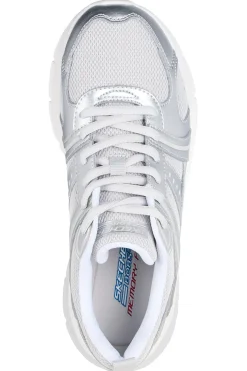 Sneakers argento con inserti in mesh Skechers Bobs Vamos