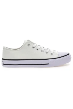 Sneakers basse bianche in tela suola platform Original Marines 4814