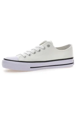 Sneakers basse bianche in tela suola platform Original Marines 4814