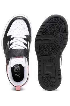 Sneakers basse bianche nere e rosa con strappo Puma Rebound V6 Lo AC+ PS