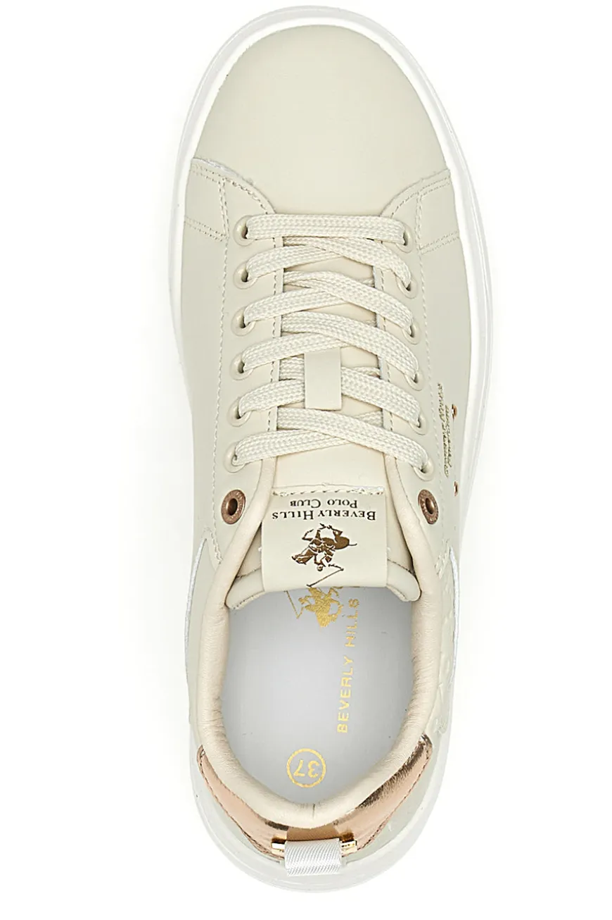 Sneakers beige con dettagli oro Beverly Hills Polo Club HUBY LTX