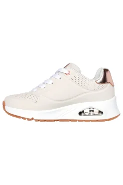 Sneakers beige con dettagli rose gold e suola Air Skechers Uno Gen1 Shimmer Away
