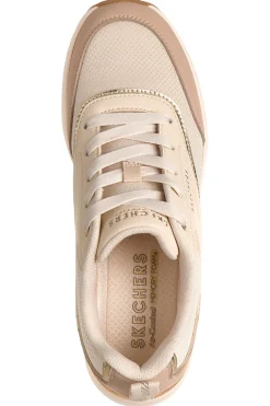 Sneakers beige con inserti gold e Memory Foam Skechers Billion 2 Monroe