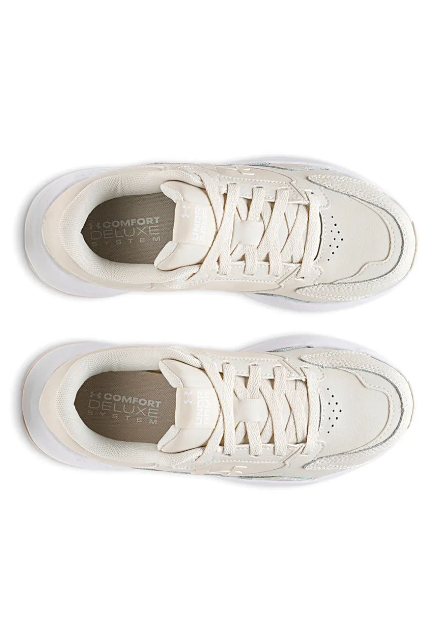 Sneakers beige con inserti in pelle e suola ammortizzata Under Armour Edge Leather