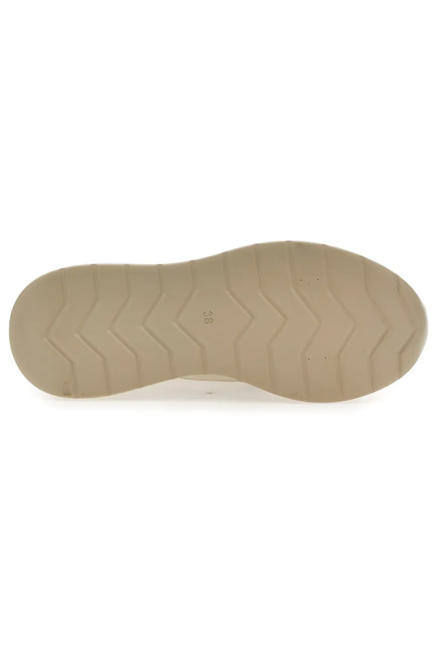 Sneakers Beige in pelle zeppa comfort Pittarello capsule Benny