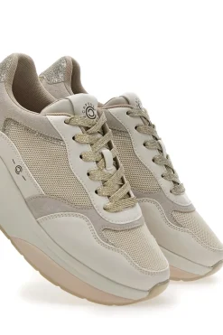 Sneakers Beige in pelle zeppa comfort Pittarello capsule Benny
