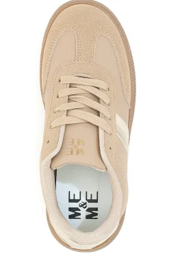 Sneakers beige inserti metallizzati fondo a contrasto Me & Me GB2026