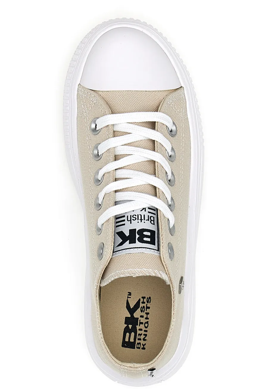 Sneakers Beige In Tela Con Platform British Knight Kaya Flow Low