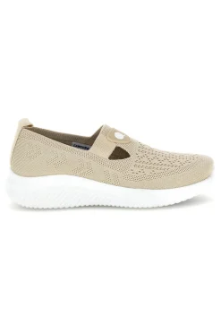 Sneakers beige in tessuto traforato Canguro CA1227