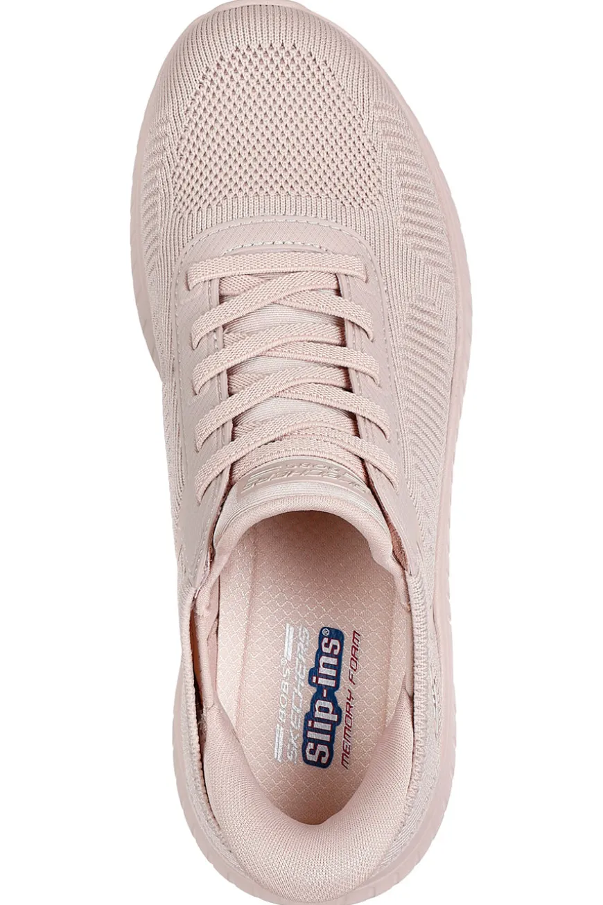 Sneakers beige slip-on in mesh con Memory Foam Skechers BOBS Squad Chaos Current Muse