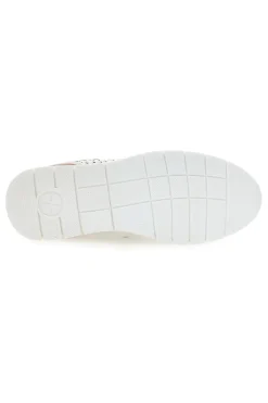 Sneakers beige traforate in vera pelle con cerniera Prima riga 182082