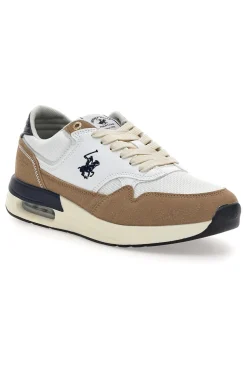 Sneakers bianche beige e blu Beverly Hills Polo Club Team Mix