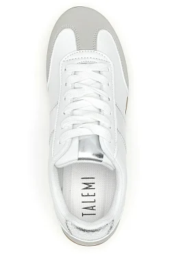 Sneakers Bianche con Banda Laterale Argento TALEMI 24250