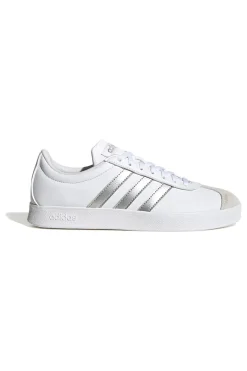 Sneakers Bianche con Bande Argento Adidas VL Court Base