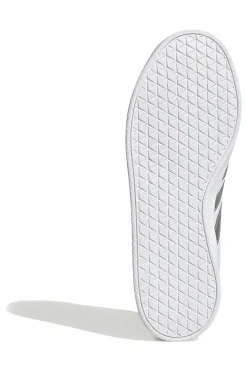 Sneakers Bianche con Bande Argento Adidas VL Court Base