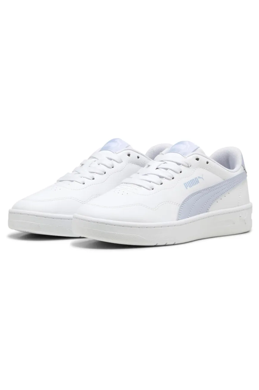 Sneakers Bianche con Bande Azzurre PUMA COURT LALLY JR