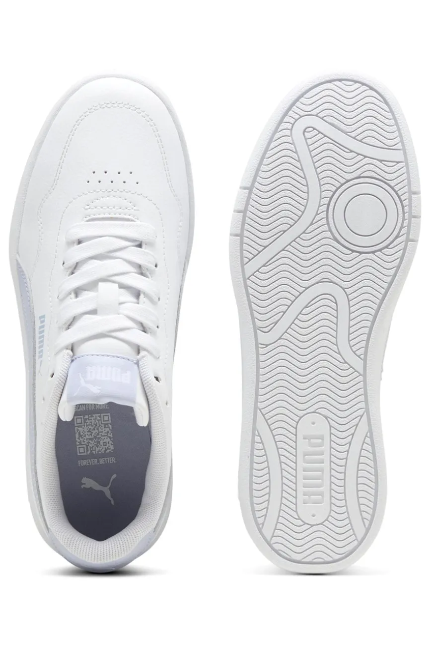 Sneakers Bianche con Bande Azzurre PUMA COURT LALLY JR