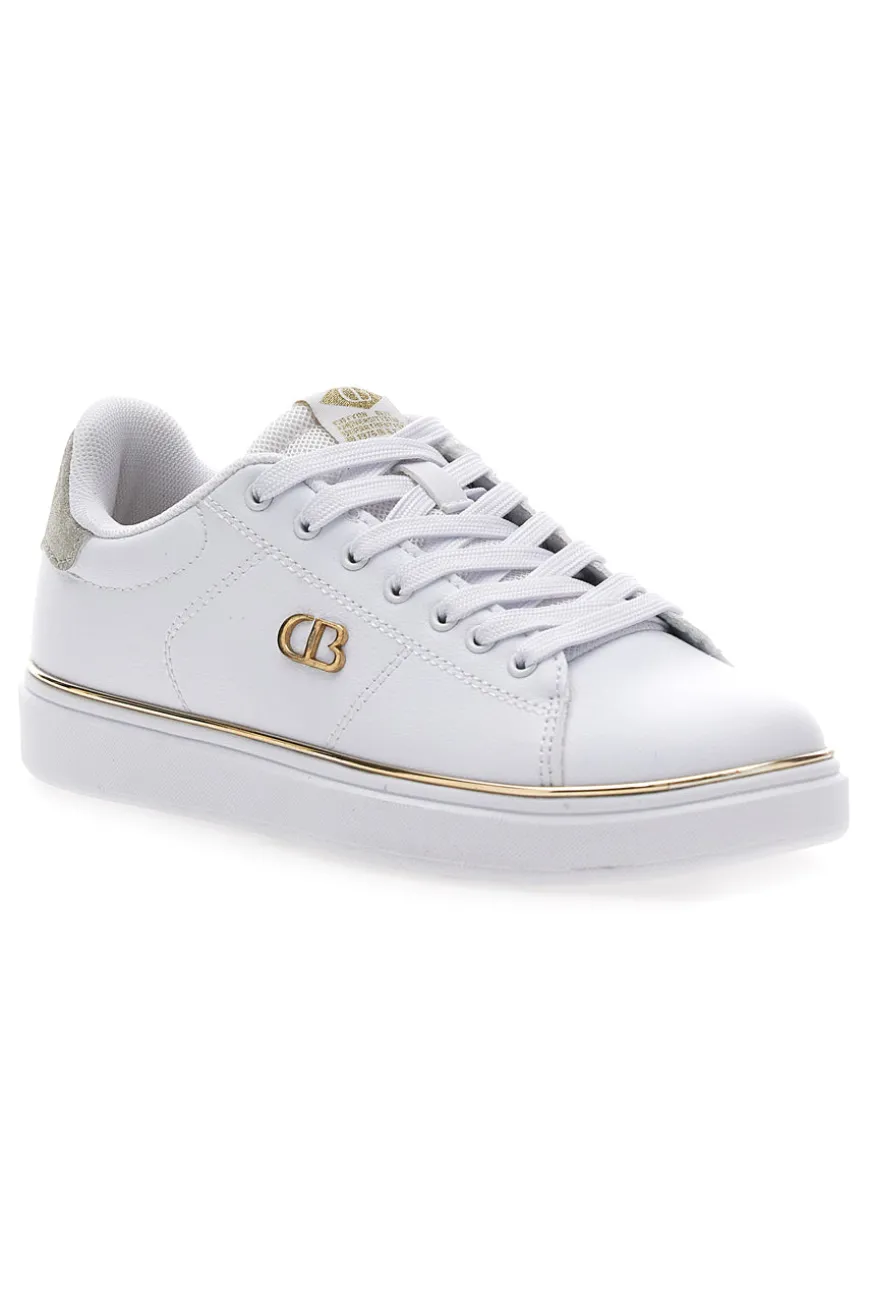 Sneakers Bianche con Bordo Dorato COTTON BELT GTZ 2.0