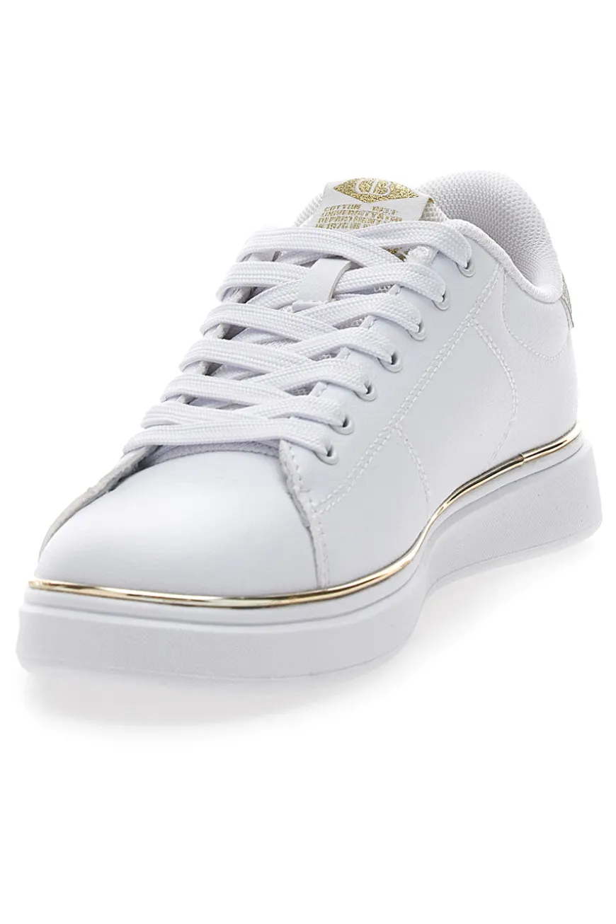 Sneakers Bianche con Bordo Dorato COTTON BELT GTZ 2.0