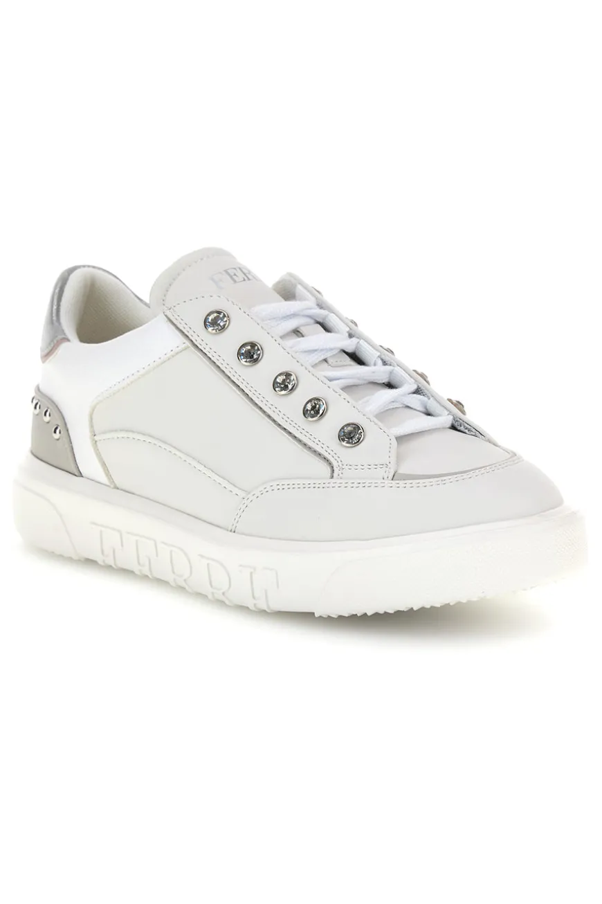 Sneakers bianche con brillantini Ferre F763