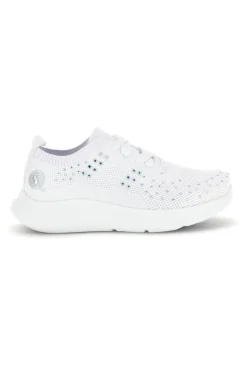 Sneakers Bianche con brillantini in tessuto traforato Canguro CA1206