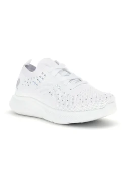 Sneakers Bianche con brillantini in tessuto traforato Canguro CA1206