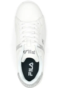 Sneakers Bianche Con Brillantini Argento Fila CrossCourt 2 F Wmn