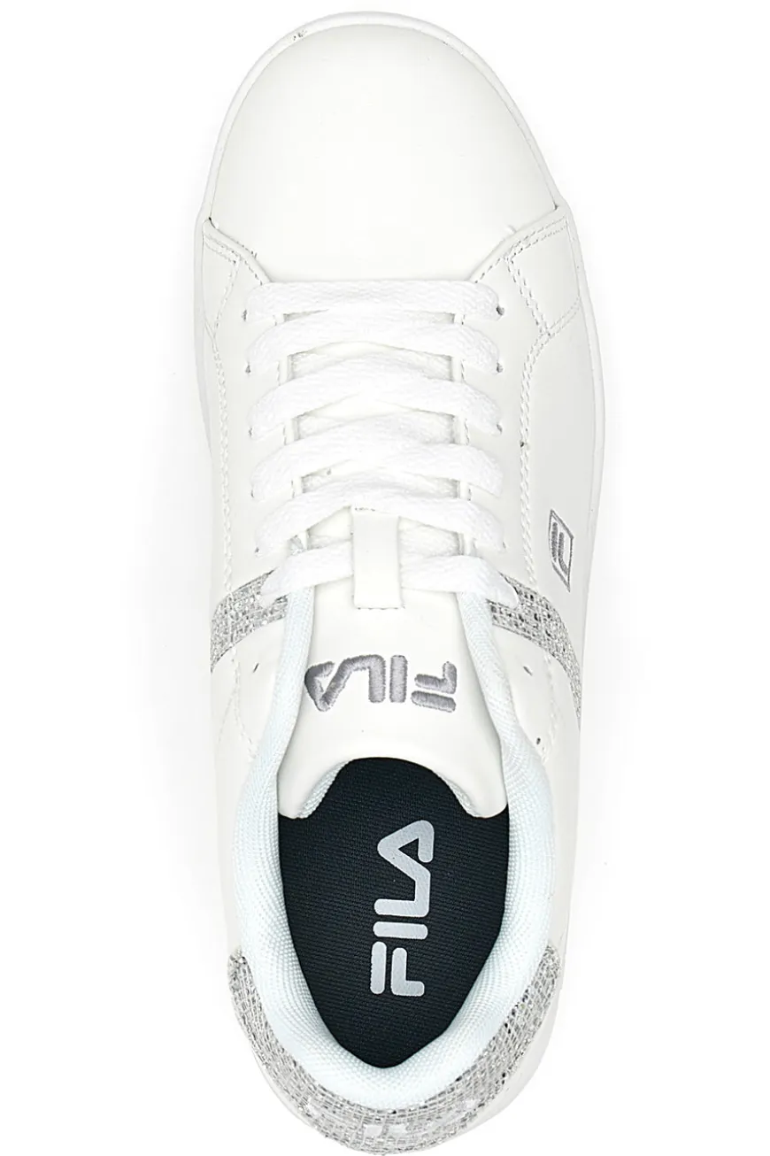 Sneakers Bianche Con Brillantini Argento Fila CrossCourt 2 F Wmn