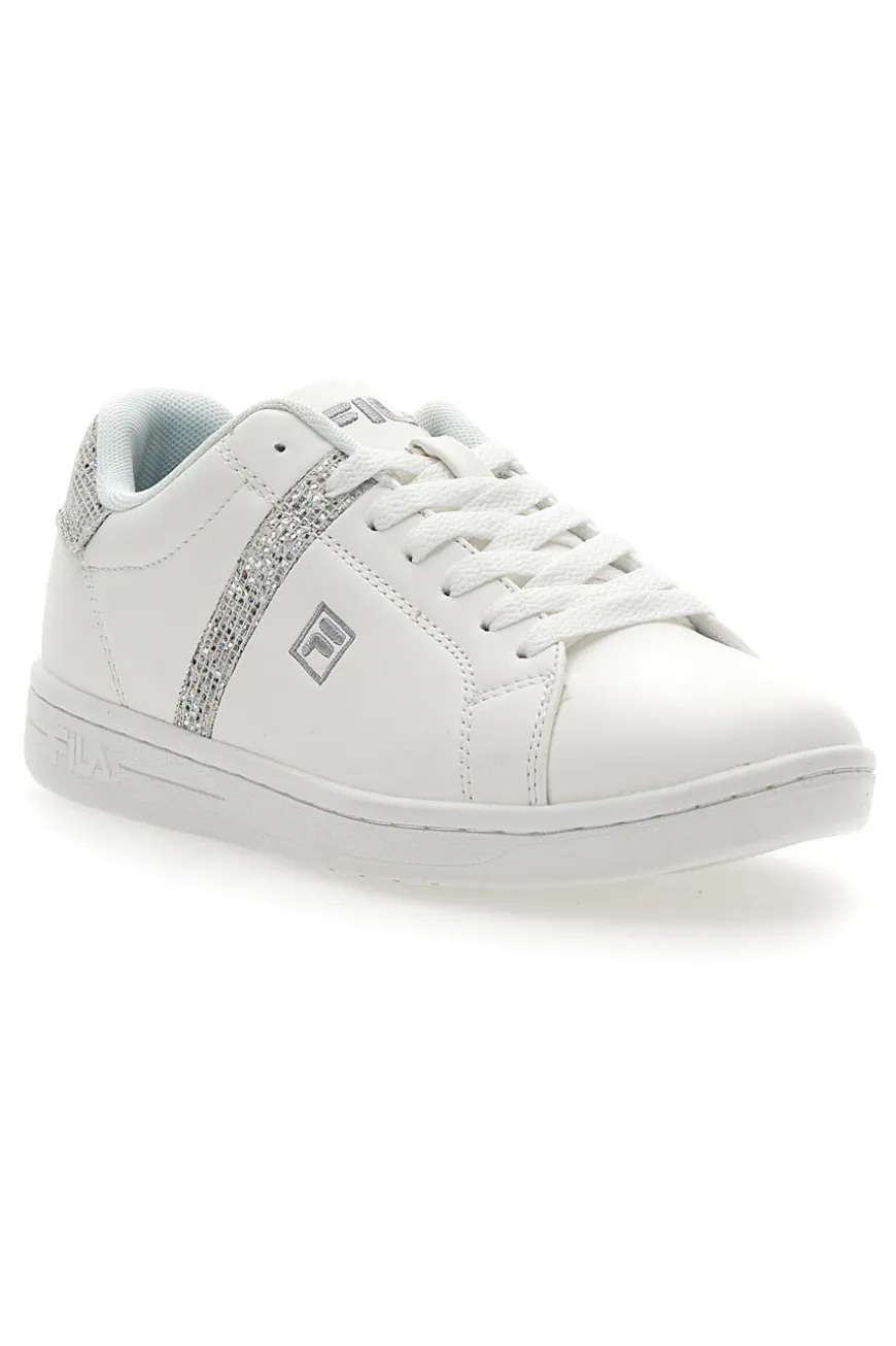 Sneakers Bianche Con Brillantini Argento Fila CrossCourt 2 F Wmn