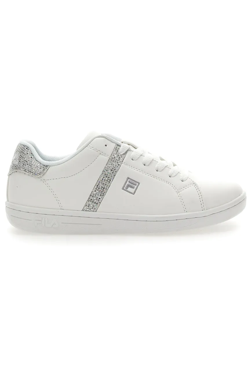 Sneakers Bianche Con Brillantini Argento Fila CrossCourt 2 F Wmn