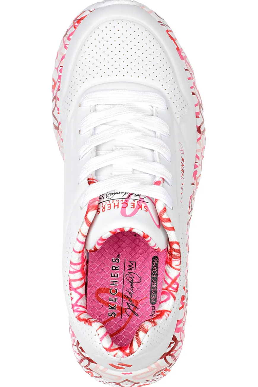 Sneakers bianche con cuori colorati UNO Lite B Lovely Luv Skechers