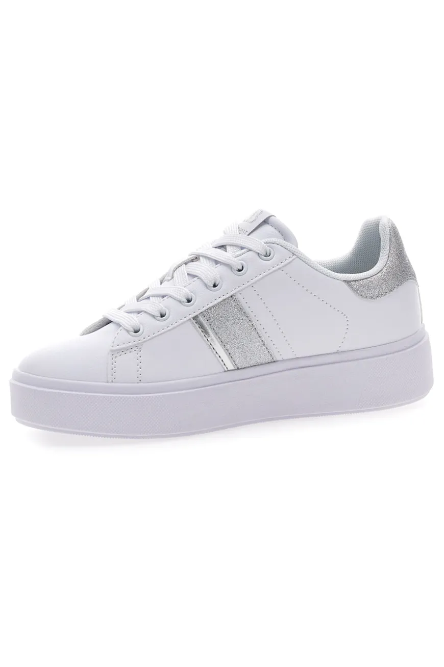 Sneakers Bianche con Dettagli Argentati COTTON BELT ANNUNZIATA LTH