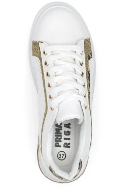 Sneakers Bianche Con Dettagli Leopardati Prima Riga 435