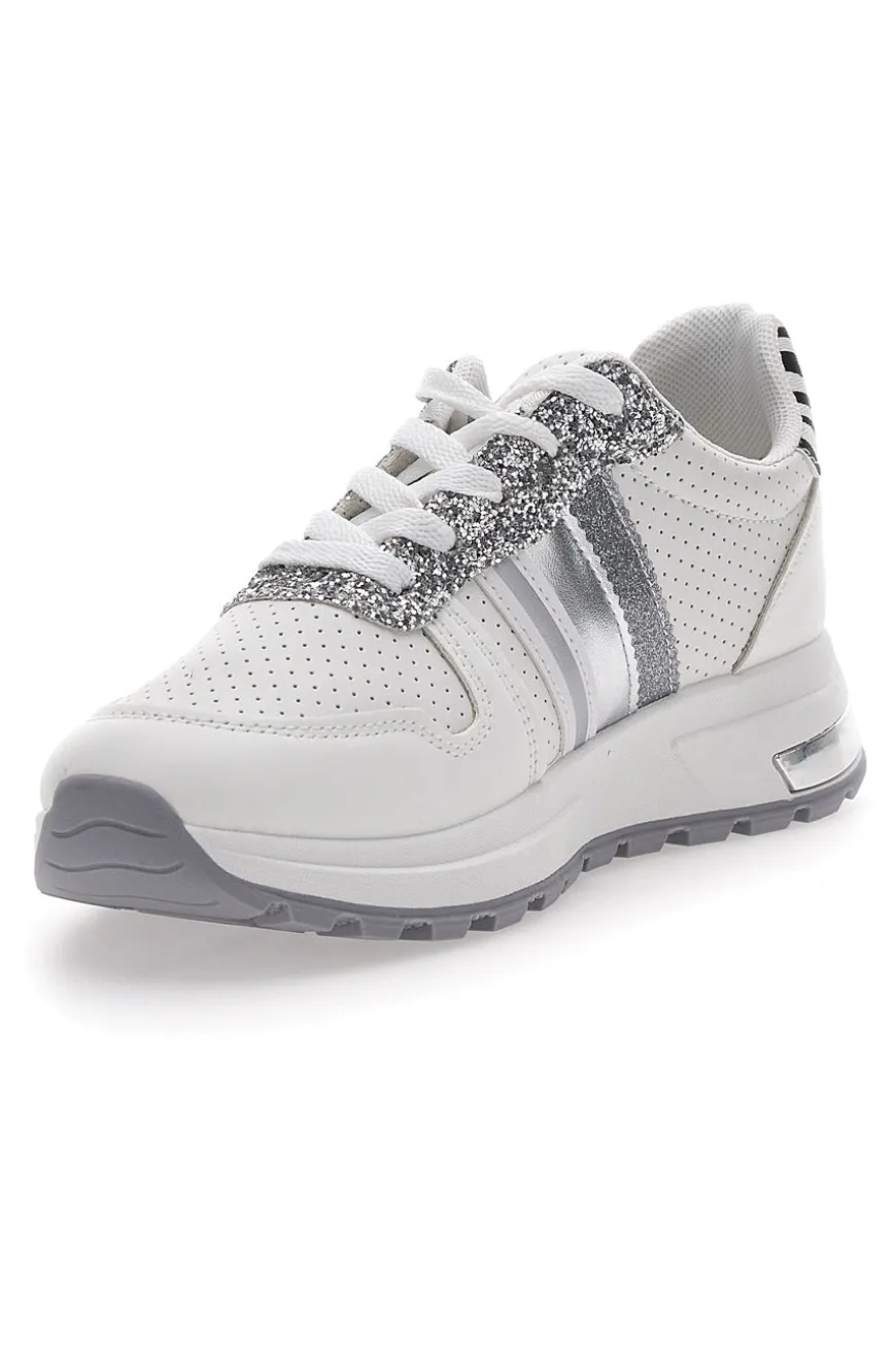 Sneakers Bianche Con Dettagli Argento Cafe' Cost 206
