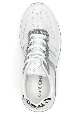 Sneakers Bianche Con Dettagli Argento Cafe' Cost 206