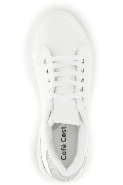 Sneakers bianche con dettagli argento Cafè Cost 45JH07267