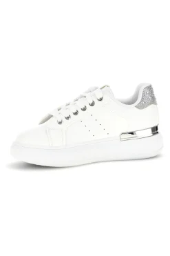 Sneakers bianche con dettagli argento Cafè Cost 45JH07267
