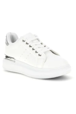 Sneakers bianche con dettagli argento Cafè Cost 45JH07267