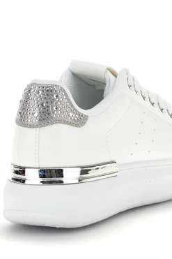 Sneakers bianche con dettagli argento Cafè Cost 45JH07267