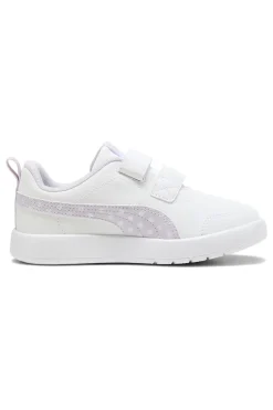 Sneakers Bianche con Dettagli Lilla i Pois e Velcro PUMA Courtflex V3 Dotty V PS