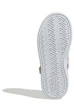 Sneakers bianche con dettagli rosa e chiusura a strappo Adidas Grand Court 3.0 El C