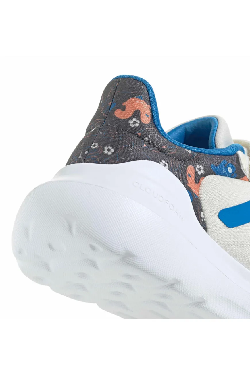 Sneakers bianche con dettagli blu e chiusura a strappo Adidas Tensaur Run 3.0 El C