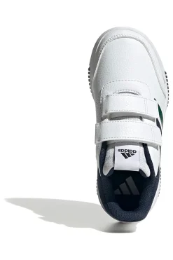 Sneakers bianche con dettagli blu e verdi chiusura a strappo Adidas Tensaur Sport 2.0 CF K