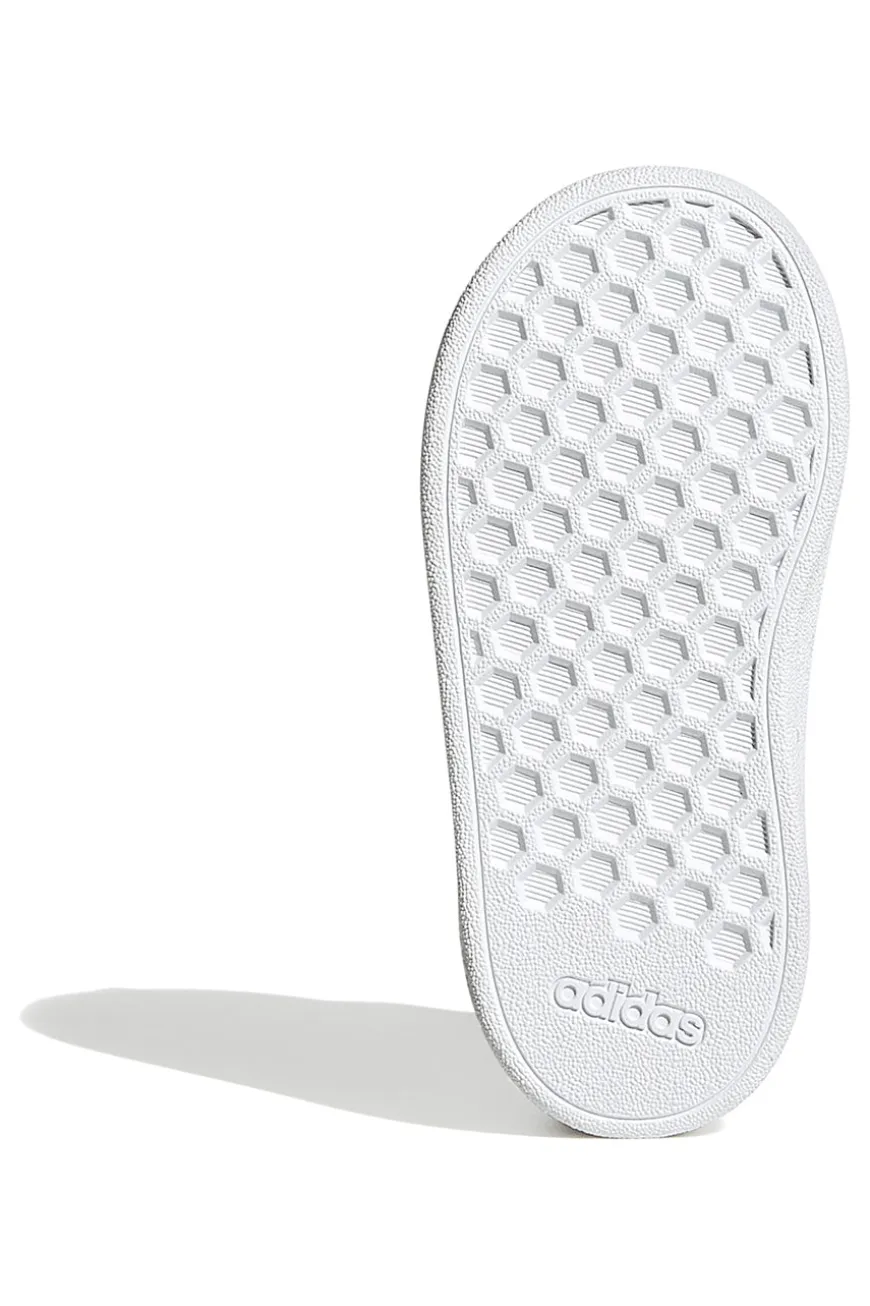 Sneakers bianche con dettagli iridescenti e doppio strappo Adidas Grand Court 2 CF I