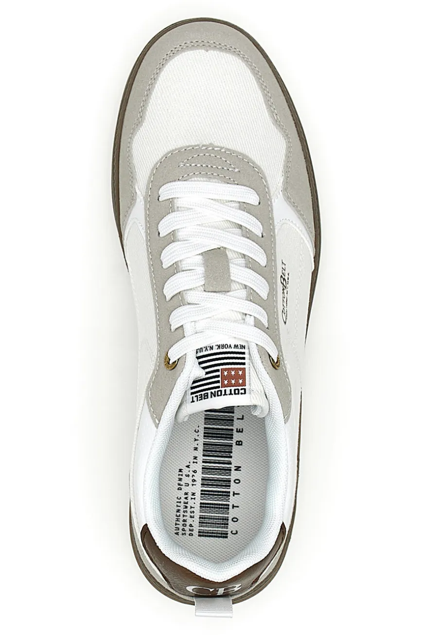 Sneakers bianche con dettagli marroni Cotton belt HOOK CVS